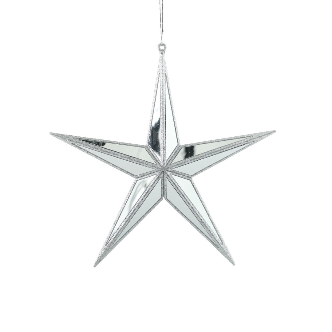 Mirror Star Hanging  Decoration - Silver (27cm)