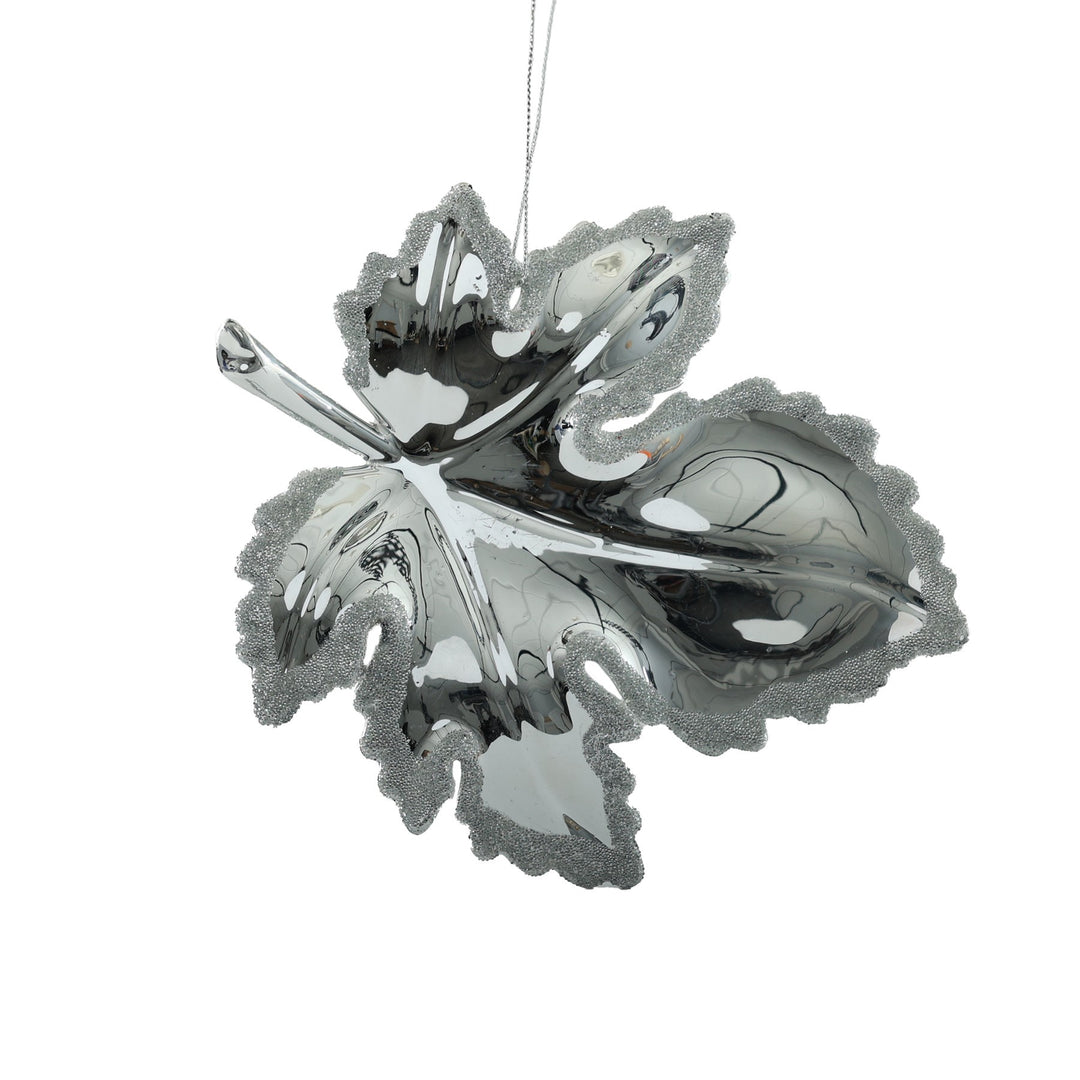 Metallic Leaf Hanging Decoration - Silver (17cm)