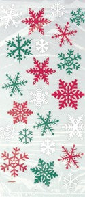 Red and Green Snowflake Cellophane Bags
