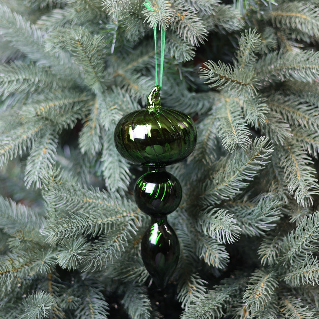 Green Glass Trio Finial (22cm)