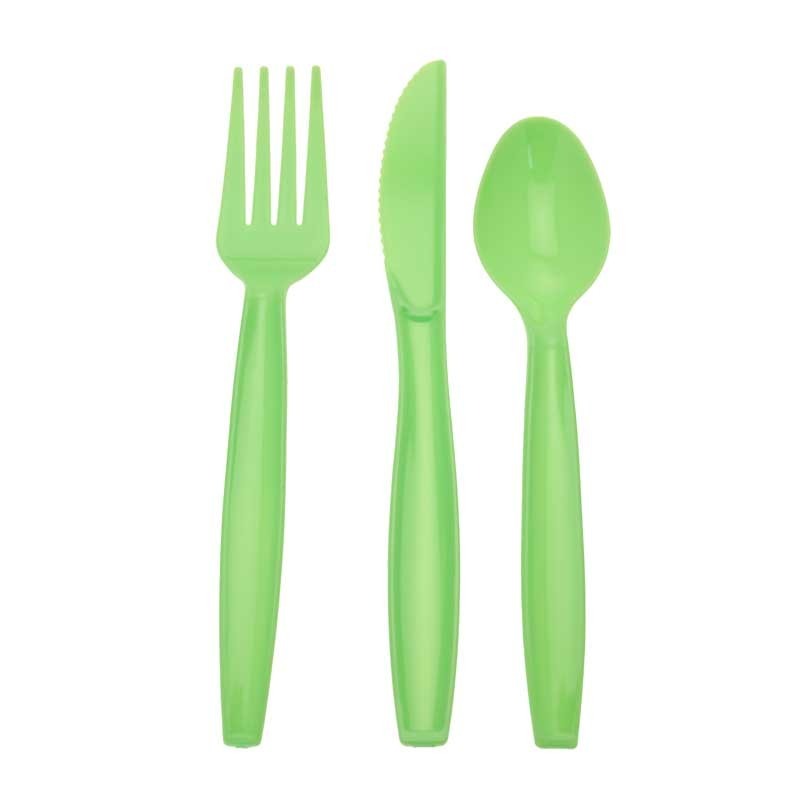 Lime Green Assorted Cutlery 18 Piece